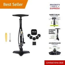 Bike Floor Pump with Gauge - 160 PSI High Pressure, Durable Design