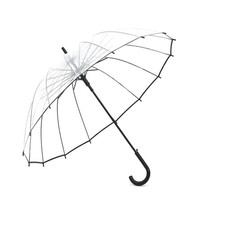 Lancoon Clear Bubble Umbrella 16 Ribs Big Size Windproof Auto Open See Throug...