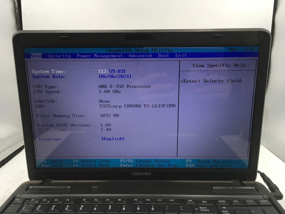 TOSHIBA SATELLITE C655-S5201 - BOOTS TO BIOS - AMD E 350 - 3GB RAM -READ-BB - Image 2 of 4