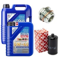 MotoröL Filter Set 5W-40 Liqui Moly 6 Liter + Schraube FüR VW Transporter IV 2.5