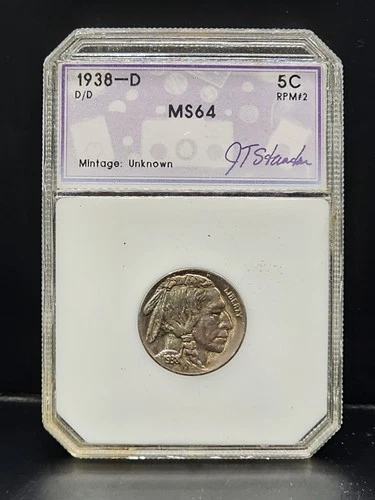 1938 D Buffalo Nickel PCGS MS64 – D/D RPM #2 – Variety