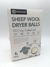 6PK NEW Reusable Dryer Balls Laundry 100% New Zealand Wool Set Eco Friendly