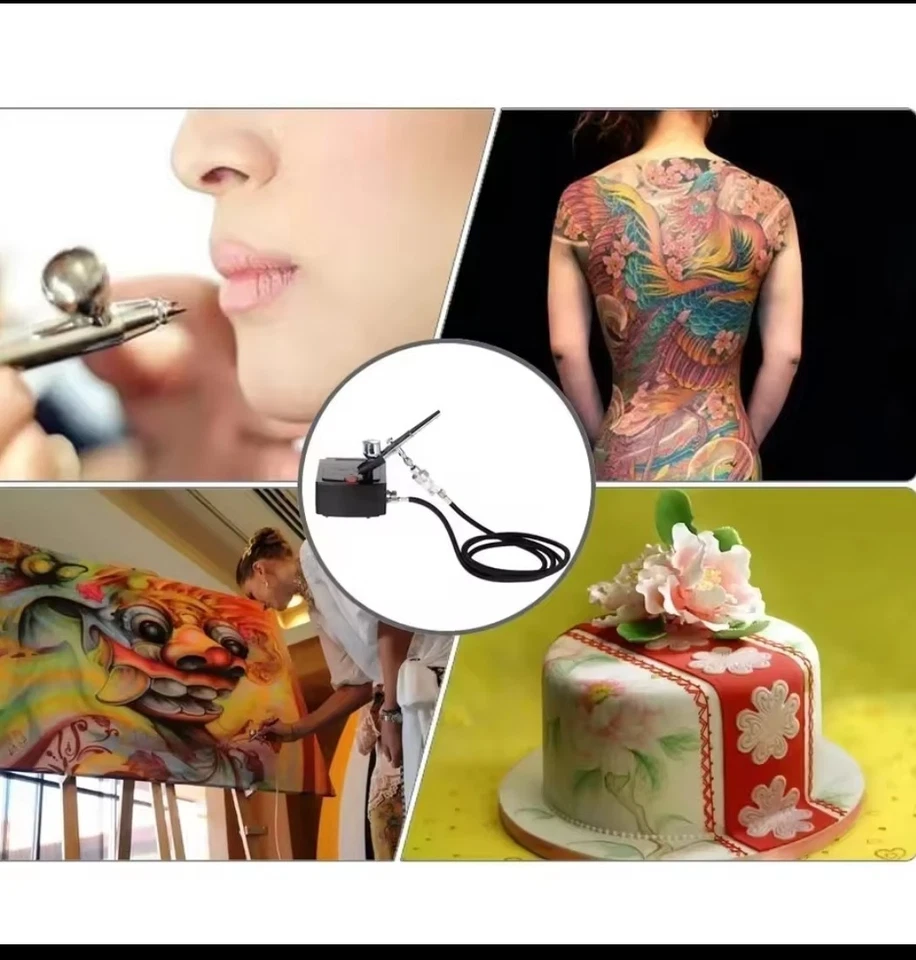 Aerografo Professionale Kit Con Mini Compressore Aerografo Set, - Imagen 2 de 4