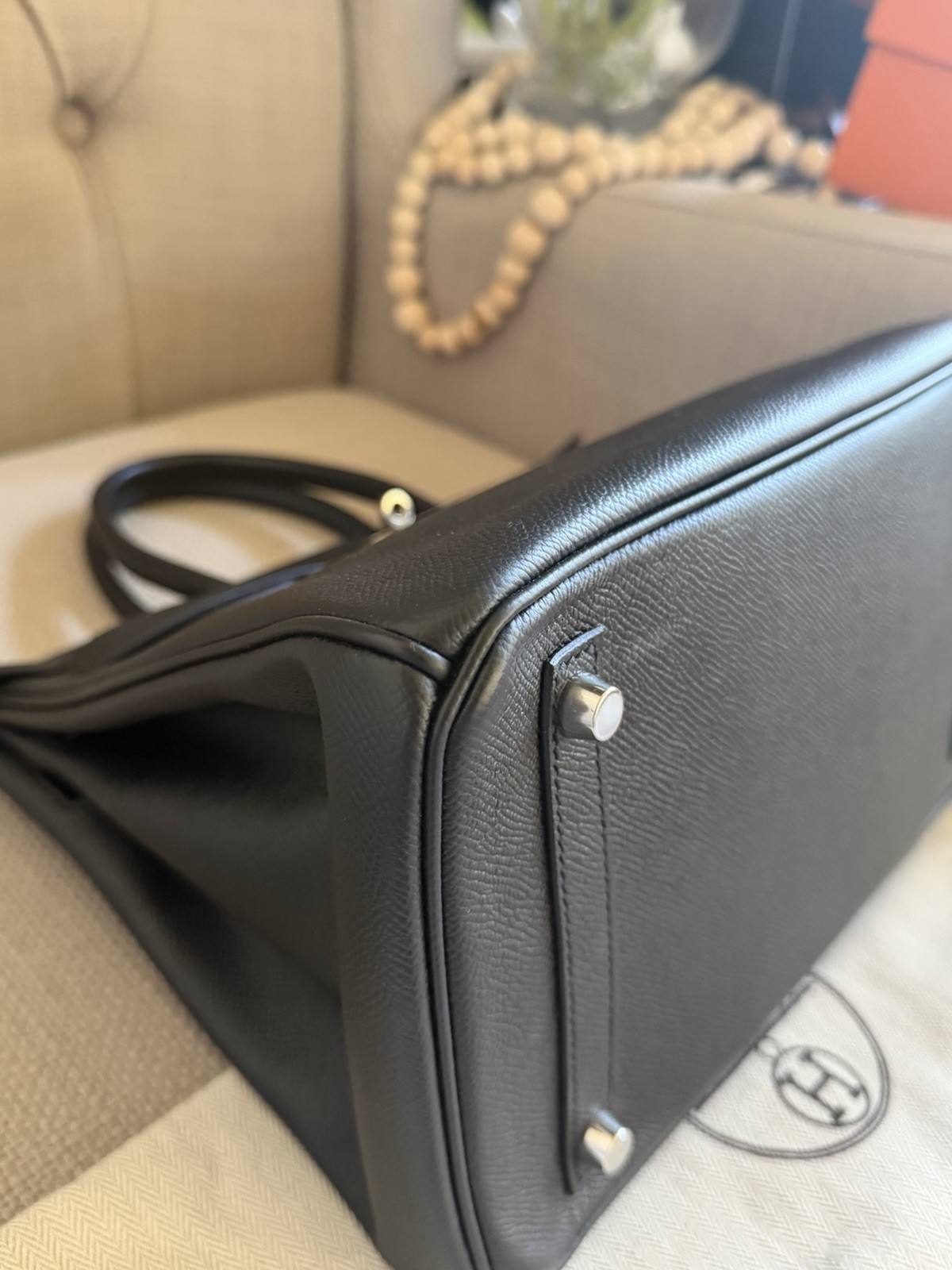 Hermès Birkin 30 Noir PHW Black Epsom Leather Palladium Hardware image 8