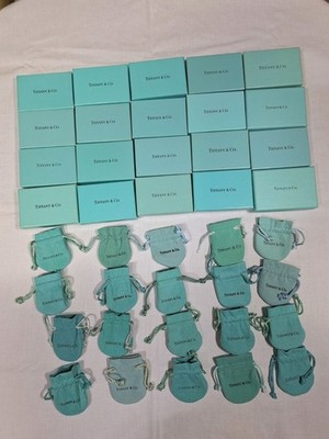 Tiffany & Co Empty Jewelry Gift Boxes + Pouches Lot 40pcs Bulk
