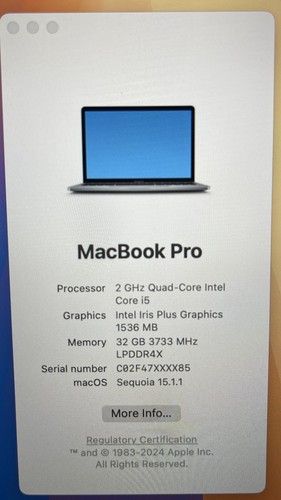 Apple MacBook Pro A2251 2020 13" Core i5-1038NG7 2.0GHz 512GB/32GB - Grey - AT01 - Afbeelding 7 van 11