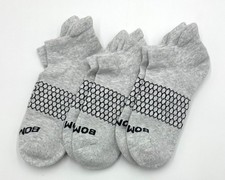 BOMBAS 3 Pairs Women's Marl Ankle Socks Cushion everyday Size Med 8-10.5 Grey
