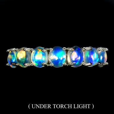925 Sterling Silver Ring Oval Fire Opal  5x4mm Gemstone Jewelry 7