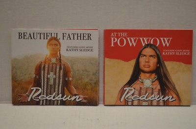 Lot (2) Signed Teddy Redsun  Beautiful Father  &  At The Pow Wow  W/K. Sledge CD