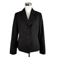 Black Label Evan Picone Blazer Jacket Womens 8 M Pockets 2-Button Tailored Lined