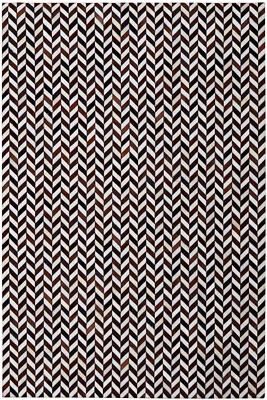 Leder Teppich Fellteppich 150x240 cm echtes Rug Cowhide Handarbeit creme braun - Bild 1 von 4