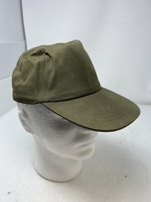 VINTAGE Military Hat Cap Fitted Mens 7 Small Green Cross