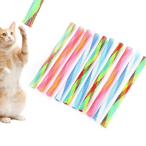 10Pcs Fun Spring Tube Toys Colorful Pet Action Interactive Toys Spring ...