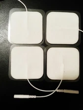 SQUARE GEL ELECTRODES(4) MASSAGE PADS FITS LG TEC Elite  EMS TENS ET-1313 & MORE
