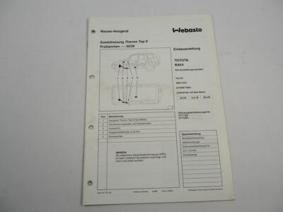 Toyota RAV4 XA year of manufacture 1996 installation instructions Webasto Thermo Top S BW50 Heater