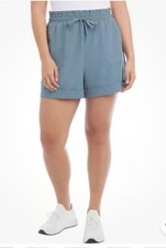 Danskin Ladies' Woven Paperbag Short 1751958 Size XL Stormy Weather B81