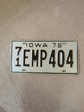 1975 Iowa License Plate