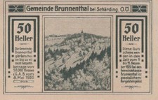 50 HELLER 1920 City of BRUNNENTHAL Upper AUSTRIA #PG807.U
