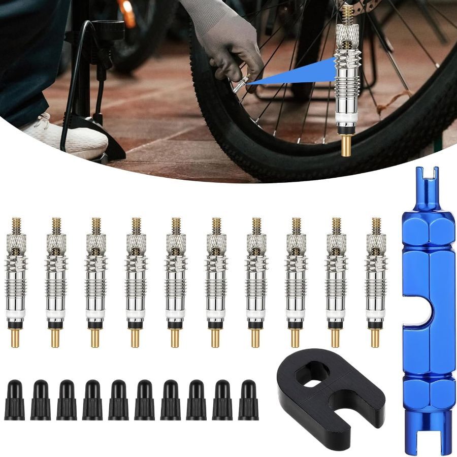 22Pcs Tool Set, Valve Stem Removal Tool with Tubeless Valve Core & Tire Valve St