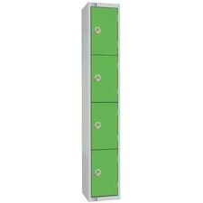Elite Four Door Electronic Combination Locker with Sloping Top Green