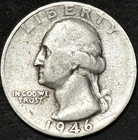 1946-S WASHINGTON SILVER QUARTER - EAGLE BACK - DETAILED OLD COIN