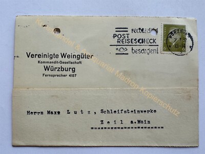 Postcard 1932 Advertising Würzburg United Wineries