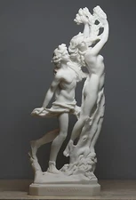 Apollo & Daphne Bernini Greek Roman Nude God Cast Alabaster Statue Sculpture 
