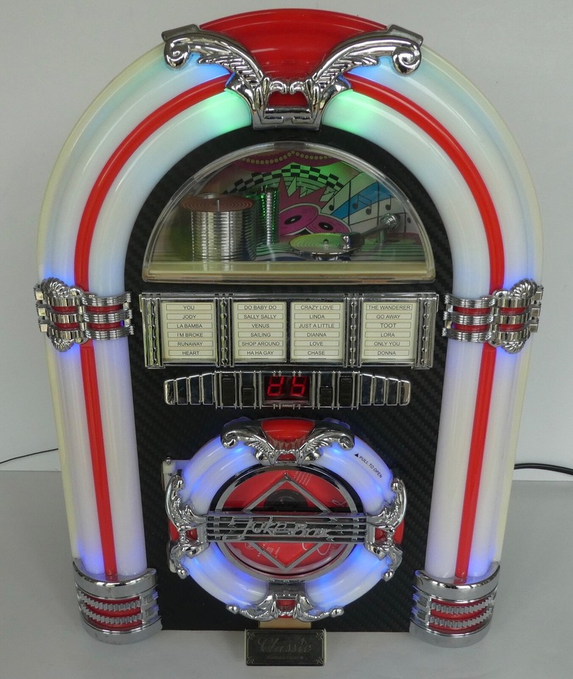 Steepletone LED MP3 CD Rock Mini Jukebox Style CD Player with FM AM