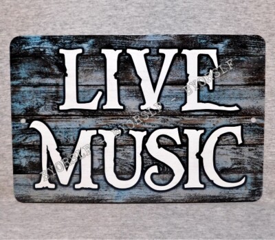 Metal Sign LIVE MUSIC club bar venue concert theatre decor acoustic band group