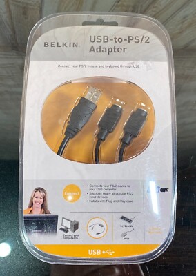 Belkin USB-to-PS/2 Adapter ~ Connect PS/2 Mouse & Keyboard through USB