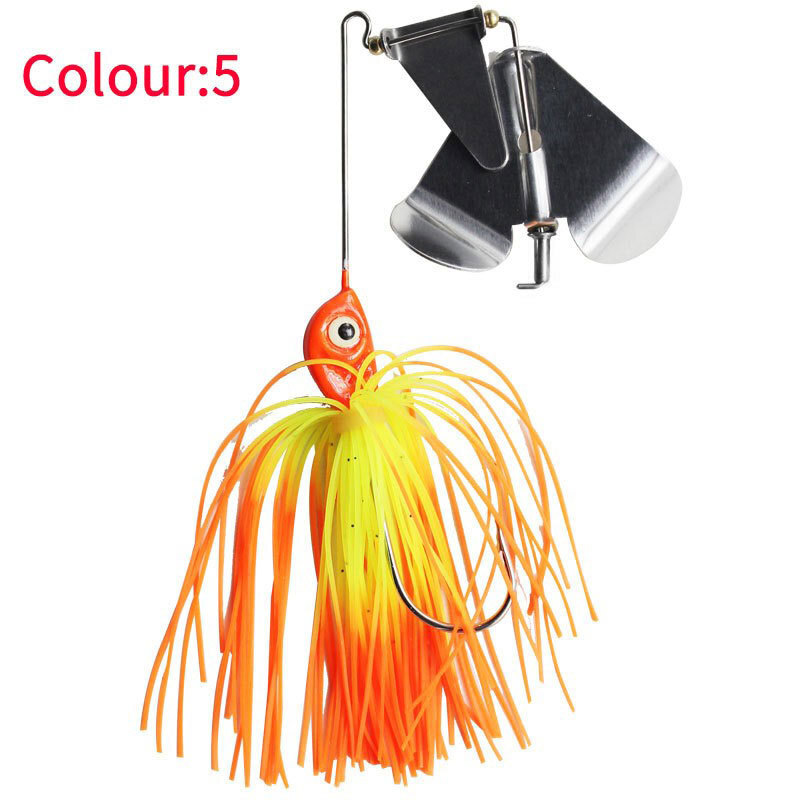 5 PCS/Lot Spinnerbait Jig Head Rubber Skirt Fishing Lure Pike Bass Spinner Bait - Image 11