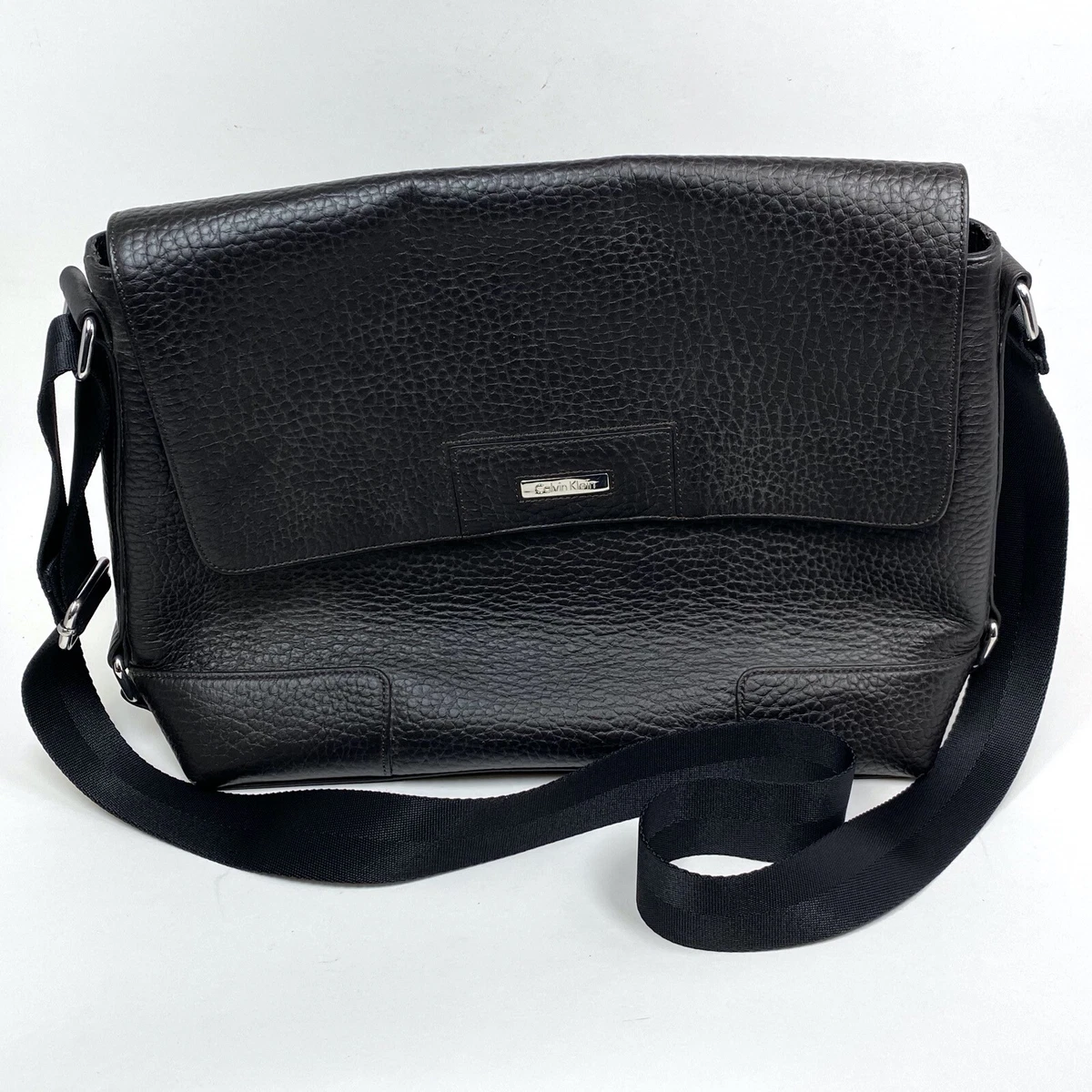 Calvin klein leather cheap messenger bag