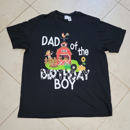Dad Of The Birthday Boy Graphic T-Shirt Men's 2XL Black