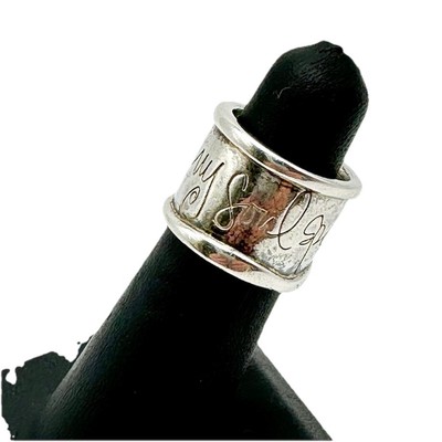 Vtg Shawn Killinger  Hear My Soul Speak  Sterling Silver Cigar Band Ring Sz 4.5