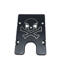 Skull Cross Bones, Aluminum Wallet/Credit Card Holder, RFID Protection, Black