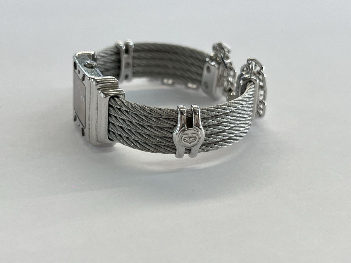 Philippe Charriol St. Tropez Peach Dial Silver & Steel Cable