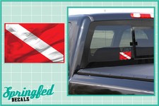 Basic Rectangle DIVE Flag 2 Vinyl Decal Car Truck Sticker SCUBA Diving Decal