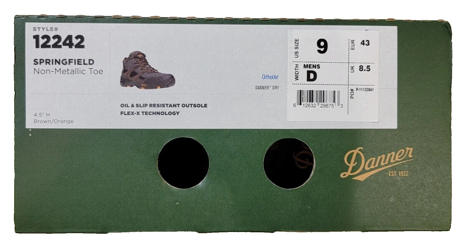 Danner Springfield 4.5" Non-Metallic Safety Toe Work Boots Leather/Nylon