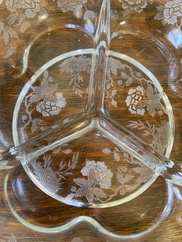 Elegant Vintage Duncan & Miller Glass Indian Tree Covered Divided Candy Box Dish - 第 7/10 張圖片