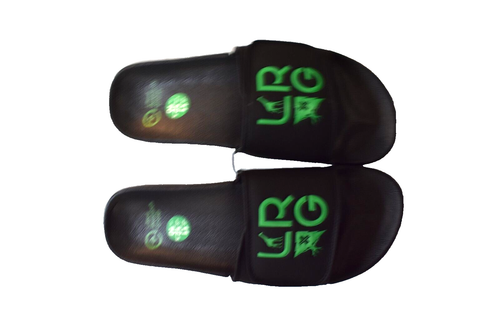 Lifted Research Group LRG Mens Stacked Logo Slides Black Sandals Shoes New 11 - Picture 3 of 8