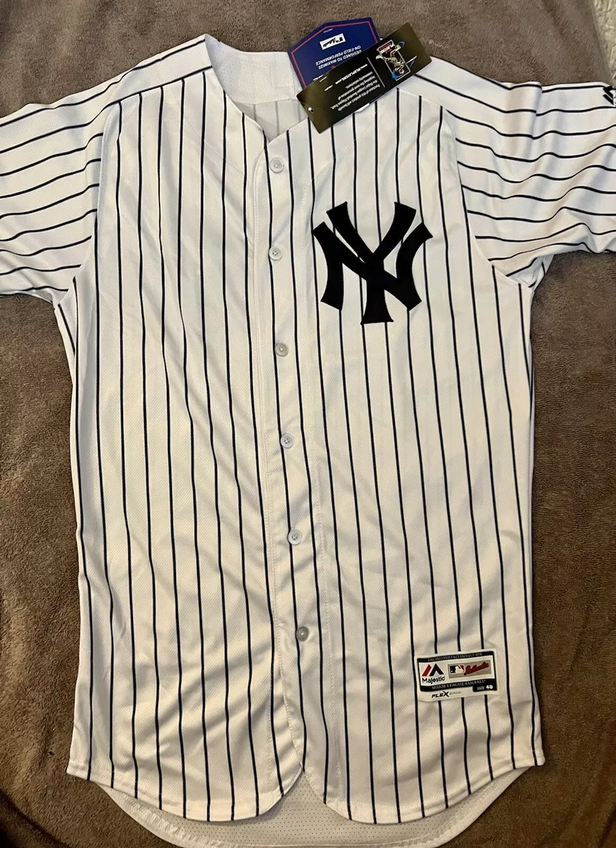 NY YANKEES JERSEY AUTHENTIC #14 SIZE 40 MAJESTIC HOME PINSTRIPES