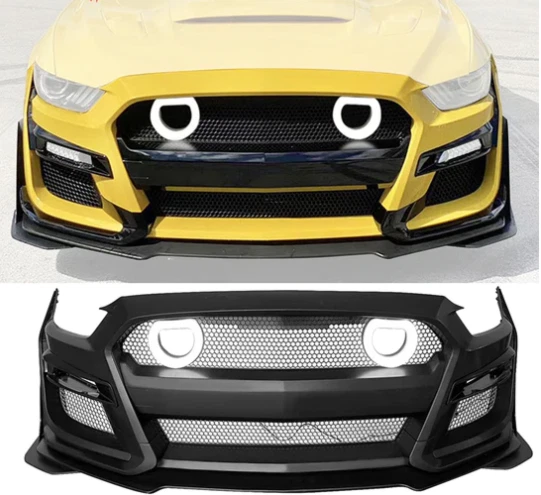LED Grille Lights For 2018-2023 Ford Mustang GT500 Style Front Bumper Cover - Image 2 of 2