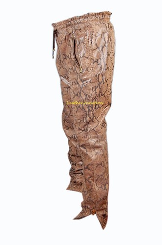 Men's Leather Pant Snake Track Print Pant|Gym|Yoga|Sports|Jogging|Walking - Picture 2 of 7