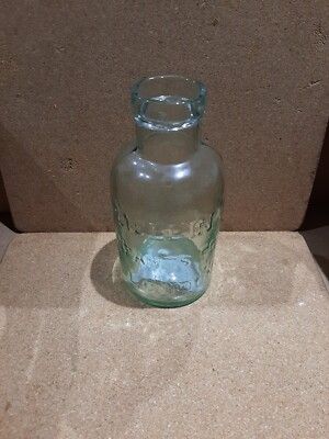 Antique Mellin's Infants Food London Pale Green Tinted Glass Bottle
