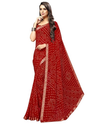 New Satrani Women's Chiffon With un-stitched Blouse Piece - Picture 8 of 13