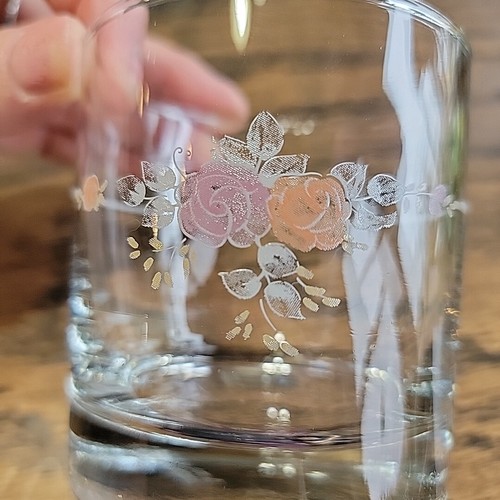 Pfaltzgraff Trousseau Roses Set Of 4 Old fashioned 8 Oz Glasses - Picture 4 of 11