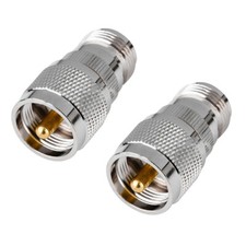2 Pc UHF PL-259 PL259 Male Plug to N Female Jack Straight RF connector Adapter 