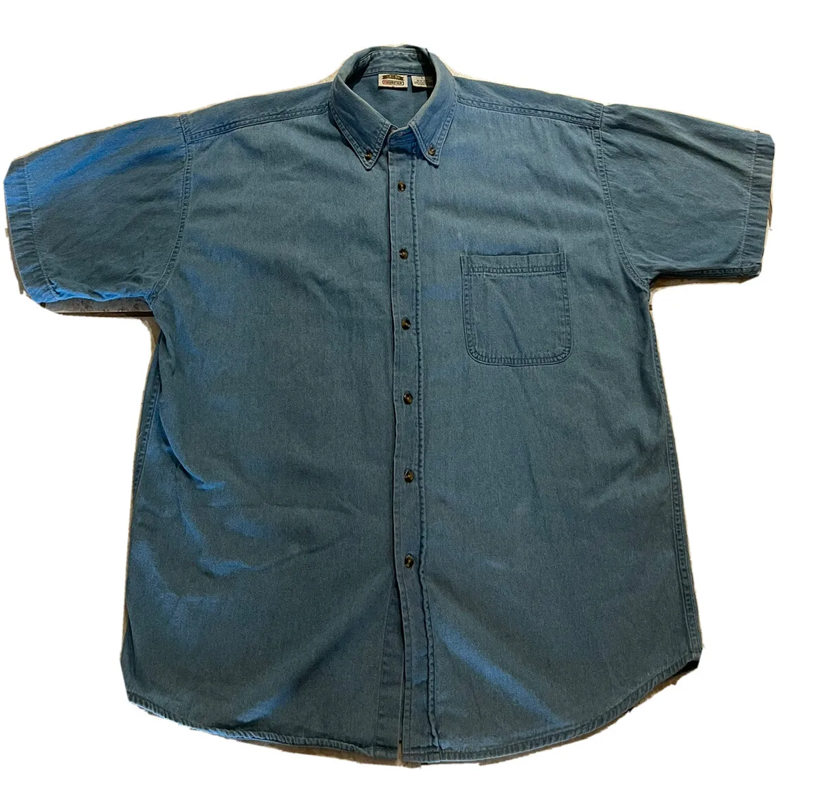 Vintage Five Brother Chambray Denim Short Sleeve Button Work Shirt Mens  Large