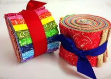 2.5 inch Yummy Twist Jelly Roll 100 cotton fabric quilting strips 17 pcs
