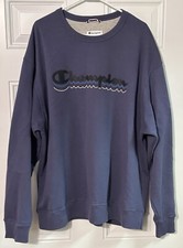 Champion Men's Fleece Sweatshirt Long Sleeve Crew Neck Powerblend Script Logo